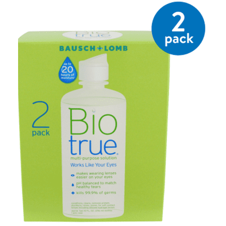 (2 pack) (2 Pack) Bausch & Lomb Biotrue For Soft Contact Lenses Multi-Purpose Solution, 10 oz, 2 ct