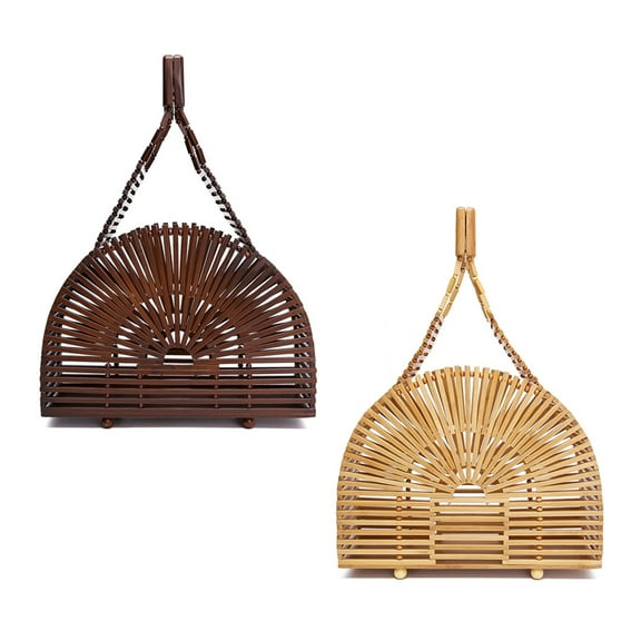 Raindrops Khaki Handbag Semicircle Cage Stylish Travel Tote Bag Lightweight and