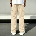 thumbnail image 6 of Resicozy Cargo Pants for Men Stretch Sweatpants Elastic Drawstring Casual Workout Joggers Hiking Tactical Pants with Pockets Beige 2XL, 6 of 8