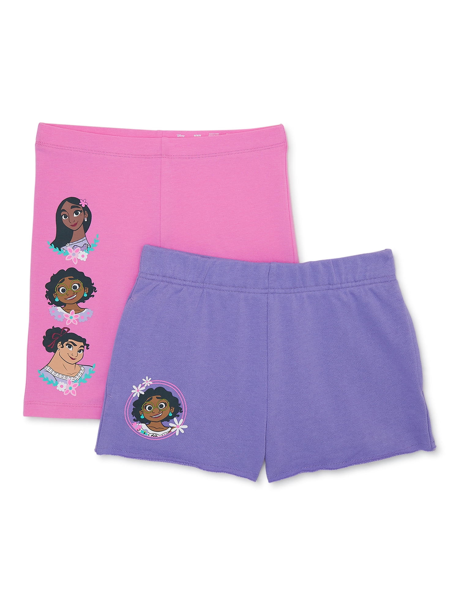 Encanto Girls Graphic Shorts, 2-Pack, Sizes 4-16