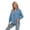 Blue, variant on Women Casual Shirts Solid Long Sleeve Lapel V Neck Casual Tunic Blouses Top
