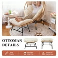 thumbnail image 5 of RADIATA Patio Egg Chair with Foot Rest, Oversized Rattan Egg Shaped Chair with Cushion, 440lbs Weight Capacity for Indoor Outdoor Patio Balcony, Beige, 5 of 9