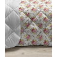 thumbnail image 3 of Shabby Flora Down Alternative Comforter, Curvy Borders with Rose Blossoms Retro Feminine Flora Waves Garland Inspired, Microfiber Quilt for All Season, 5 Sizes, Multicolor, by Ambesonne, 3 of 3