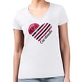 thumbnail image 4 of Women's G-III 4Her by Carl Banks White Arizona Cardinals Heart Graphic V-Neck Fitted T-Shirt, 4 of 5