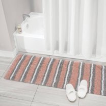 Home Weavers Glamour Collection 100% Polyester Microfiber Non-Slip Bath Rug,Extra Soft Microfiber Bedroom Rug with Anti-Slip Backing,Water/Dust Absorbent Fast Dry Shower Mat - 20"x54", Pink