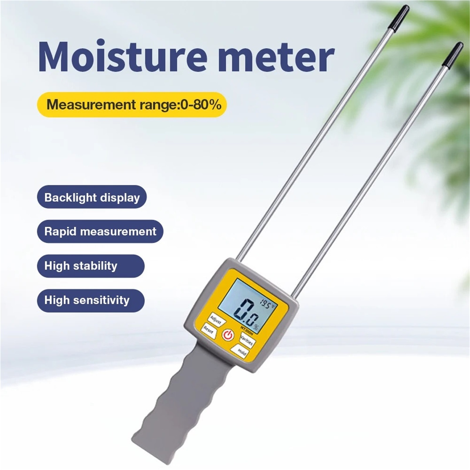 0-80% Professional Hay Moisture Meter Hay Bale Alfalfa Leymus Chinensis Hygrometer Pasture Humidity Detector ,Low Power
