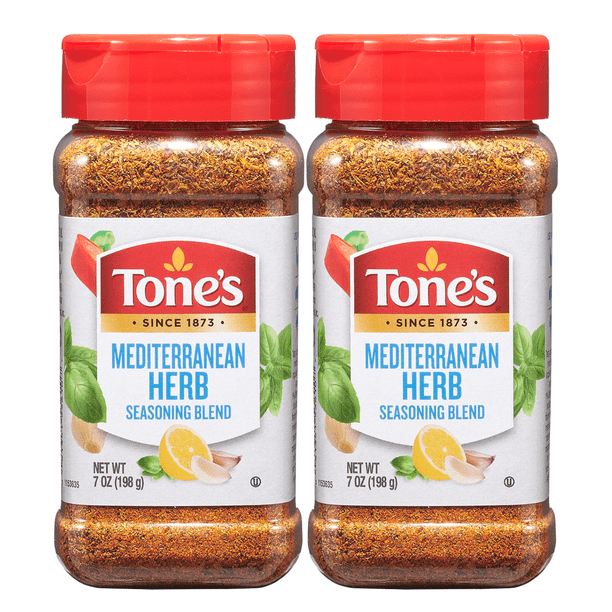 Tone's Mediterranean Garlic Herb Seasoning Blend 7oz Each Bottle Ready