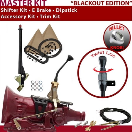 American Shifter  TH200 Shifter Kit Black 8 in. E Brake Cable Trim Kit Dipstick for EE391