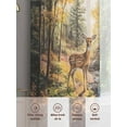 thumbnail image 6 of Deer Sheer Curtains 63 inches Long 2 Panels Set Forest River Landscape Sheer Window Curtain Rod Pocket Voile Drapes for Living Room/Bedroom, Each 52" W x 63" L, 6 of 7
