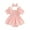 Pink, variant on Musuos Baby Girls Summer 2 Piece Set, 3 6 12 18 24Months Square Neck Short Sleeve Frill Trim Plaid Romper Dress + 3D Bow Headband Set