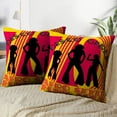 thumbnail image 4 of LALILO Throw Pillow Covers Afro Soul Disco Afro Retro Girl Fashion Night Cushion Cover 18" x 18", 2 Pack, 4 of 6