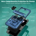 thumbnail image 6 of Compatible with Samsung Galaxy Z Flip 7 FE / Samsung Galaxy Z Flip 6 Case, with Spring Hinge Protection + 360 Degree Rotating Ring Kickstand, Heavy Duty Hard PC Phone Cover, Blue, 6 of 6