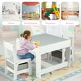 thumbnail image 5 of AILEEKISS 3 in 1 Toddler Wood Table & 2 Chairs Set, Activity Table for Toddlers, Grey, 5 of 10