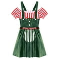 thumbnail image 3 of TiaoBug Women's Gingerbread Costume Christmas Cookie Dress Roleplay Outfits Xmas Party Dress Up Green XL, 3 of 5