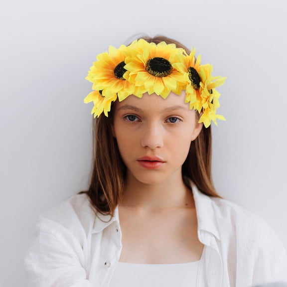 LOLIPPYY Flower Headband for Women Yellow 1Pcs