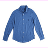 Nautica Men's Long Sleeve Woven Shirt, Stellar Blue Heather, X-Small