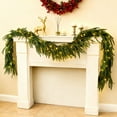 thumbnail image 4 of 6FT Pre-Lit Christmas Garland with Lights, Real Touch Norfolk Pine & Cypress Artificial Greenery for Fireplace Mantle, Stair Railing, Indoor Outdoor Xmas Decorations, 4 of 7