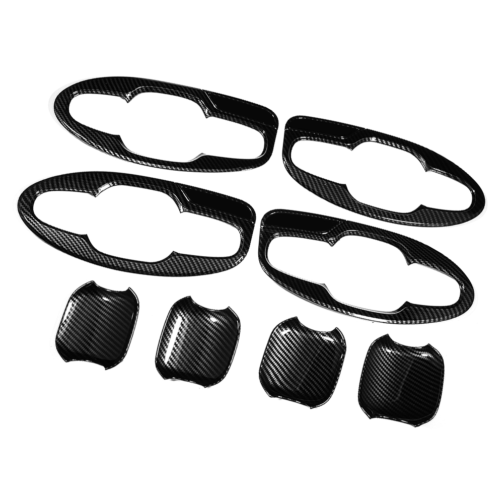 Door Handle Bowl Cover Trim ABS Fit Subaru Forester SK 2019 2020 Carbon Fiber