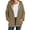 Brown women fleece hoodie zip up a1, variant on Women's Fall Winter Hooded Fleece Zip Up Pullover Tops Casual Warm Jacket Solid Loose Outwear Coats for Daily Wear, Dark Gray S