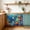 Blue Navy White, variant on Dark Grey White Sink Skirt 11"Wx13"L,Dustproof Under Sink Curtain with Self Adhesive Tape,Farmhouse Ombre Color Modern Simple Cabinet Curtain Cover for Bathroom Vanity,Kitchen Cabinet Storage Shelf