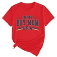 thumbnail image 2 of Tittly T Shirts for Women Tshirts Shirts Women's In My Boy Mom Printed T Shirt Cotton Round Neck Casual Short Sleeves Basic Tees Summer Tops Red S, 2 of 4