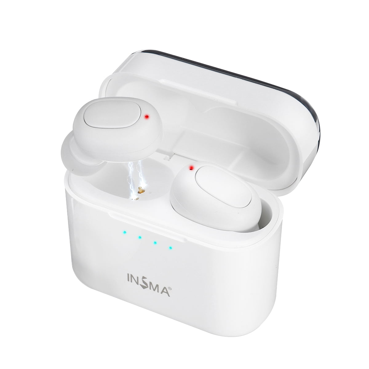 INSMA AirBuds TWS bluetooth 5.0 Earbuds, True Wireless Stereo Headphones Noise Cancelling in Ear Headset Built-in Mic with Wireless Charging Case for iPhone & Android Phone