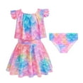 thumbnail image 2 of Sunnyoo Little Girls Ruffle Swim Dress Sun Protection Bathing Suit with Shorts Swimsuits, 2 of 8