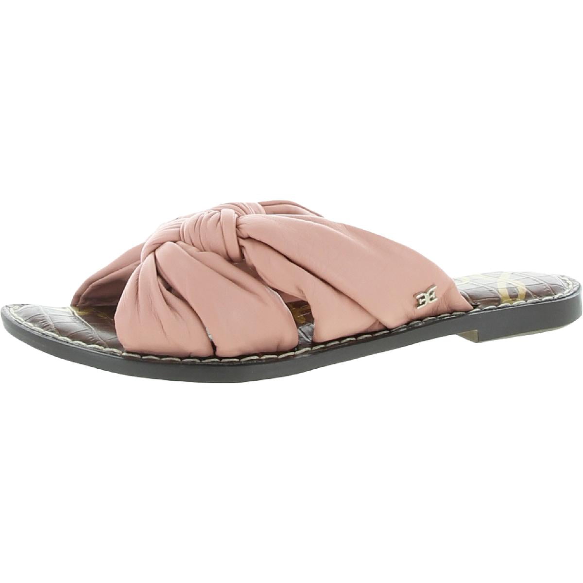 Steve Madden Womens Marina Faux Leather Flat Sandals Pink 6 Medium 