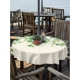 thumbnail image 2 of Outdoor Tablecloth with Umbrella Hole for Patio/Picnic/Party/Camping, Country Leaves Waterproof Table Cloth Round Cover Washable, Spring Green Leaf Branches Vine Botanical (Dia 54"), 2 of 8