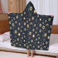 thumbnail image 5 of Dark Blue Sun Moon Star Pattern Hooded Bath Towel，60"x35" for Ages 3 To 12 Kids, Quick Dry Lightweight Soft Microfiber Hood Beach Towel Cover Up for Kids, 5 of 7