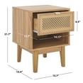 thumbnail image 3 of SAFAVIEH Ceu Coastal Style 1 Drawer Night Stand, Oak/Gold (15.7 in. W x 15.4 in. D x 21.7 in. H), 3 of 11