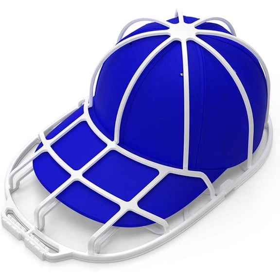 Hat Washer Cage for Washing Machine - Baseball Cap Cleaner Holder, Ball Cap Washing, Dishwasher Safe, Perfect for Cleaning and Protecting Hats in Washer/Dishwasher (White 1 Pack)