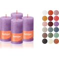 thumbnail image 1 of BOLSIUS 4 Pack Vibrant Violet (Purple) Rustic Pillar Candles - 2 X 4 Inches - Premium European Quality - Natural Eco-Friendly Plant-Based Wax - Unscented Dripless Smokeless 30 Hour Party Décor Candles, 1 of 8