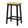 thumbnail image 6 of Set of 2 Wood Bar Stools, 25.6" Tall Bar Chairs with 220 lbs Load Bearing, Kitchen Counter Stools with Footrests, Farmhouse Stools for Dining Room, Kitchen, Counter, Black, 6 of 7
