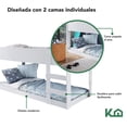 thumbnail image 4 of Litera Doble Individual Base Cama KingsHouse Desmontable blanco Individual, 4 of 7