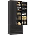 thumbnail image 1 of HOMCOM 72" Kitchen Pantry Cabinet with LED Light and Door Shelves, Black, 1 of 10