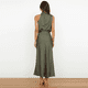 thumbnail image 3 of Elegante vestido de noche de satén con cuello halter sin mangas para boda de verano para mujer (M), 3 of 6
