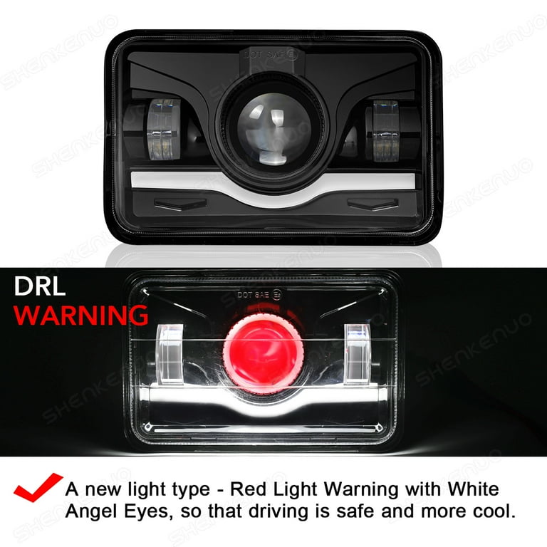 SHENKENUO 4pcs 4x6'' LED Headlights Hi/Lo Beam DRL Fit For SHENKENUO 4pcs 4x6'' LED Headlights Hi/Lo Beam DRL Fit For