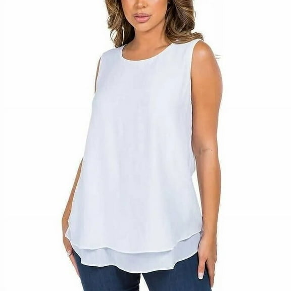 Cristina B Ladies' Sleeveless Tunic (White, XXL)