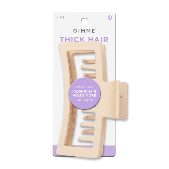 Gimme Beauty Rectangle Strong Hold Claw Clip for Curly Hair - Tan