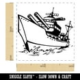 thumbnail image 2 of Cartoon Navy Battleship Self-Inking Rubber Stamp Ink Stamper - Sky Blue Ink - Small 1 Inch, 2 of 7