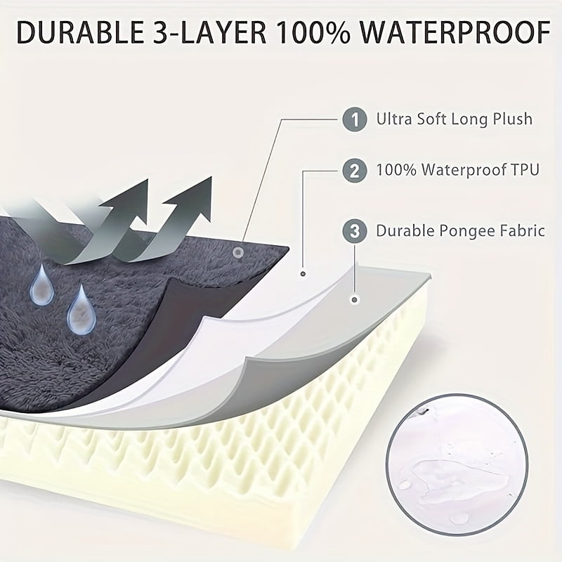 Large Dog Bed With Removable Cover, Luxury Velvet Pet Mattress, Dog Pad for Crate, Non Slip Bottom, Suitable for Large, Medium Dogs 47.2 "x 31.4", Dark Gray