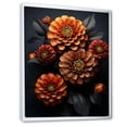 thumbnail image 2 of Designart "Zinnias Emerging From Shadows II" Zinnias Floater Framed Canvas Wall Art, 2 of 5