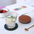 thumbnail image 3 of Posavasos de cuero, posavasos circulares simples de color sólido, posavasos de cuero de moda, impermeables, a prueba de aceite, mesa de comedor con aislamiento térmico, 3 of 5