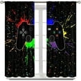 Gamepad Curtains for Boys Girls Teens Colorful Game Controller Thermal Insulated Room Curtains for Living Room, 84x84 Inch Blackout