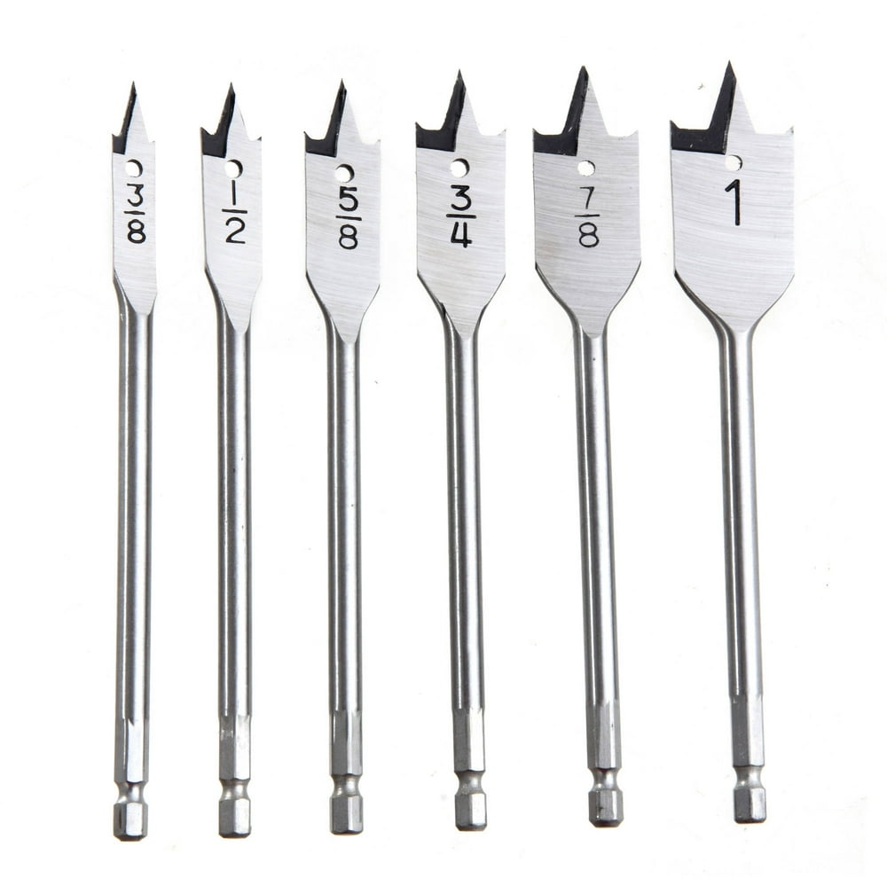 Hyper Tough 6 Piece Spade Drill Bit Set with Quick Connect AU05017N