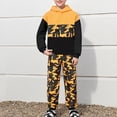 thumbnail image 2 of Tisuna Boys 2 Pieces Tracksuit Outfit Set Child Color Block Long Sleeve Hoodie And Jogger Pants Set Comfortable Casual Little Boys Child School Holiday Sport Wear Yellow, 2 of 5