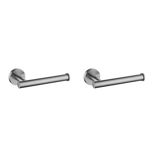 Matsuzay Soporte de papel Soporte de pared para inodoro Bastidores para rollos Soporte para colgar en el baño Brillante Plata 2piezas Matsuzay CBP184698