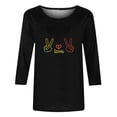 thumbnail image 4 of Xuyuer 3/4 Sleeve Shirts for Women Loose Fit Crewneck Dressy Casual Tops Lightweight Solid Color Comfy Cute T Shirts Basics Tees Casual Fashion Spring Summer T Shirts Business Work Tee Top, 4 of 5