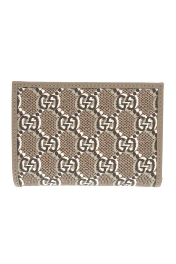 Pre-Owned Gucci GG Shadow Medium Wallet 795060 Leather Brown Bi-fold 1402GUCCI